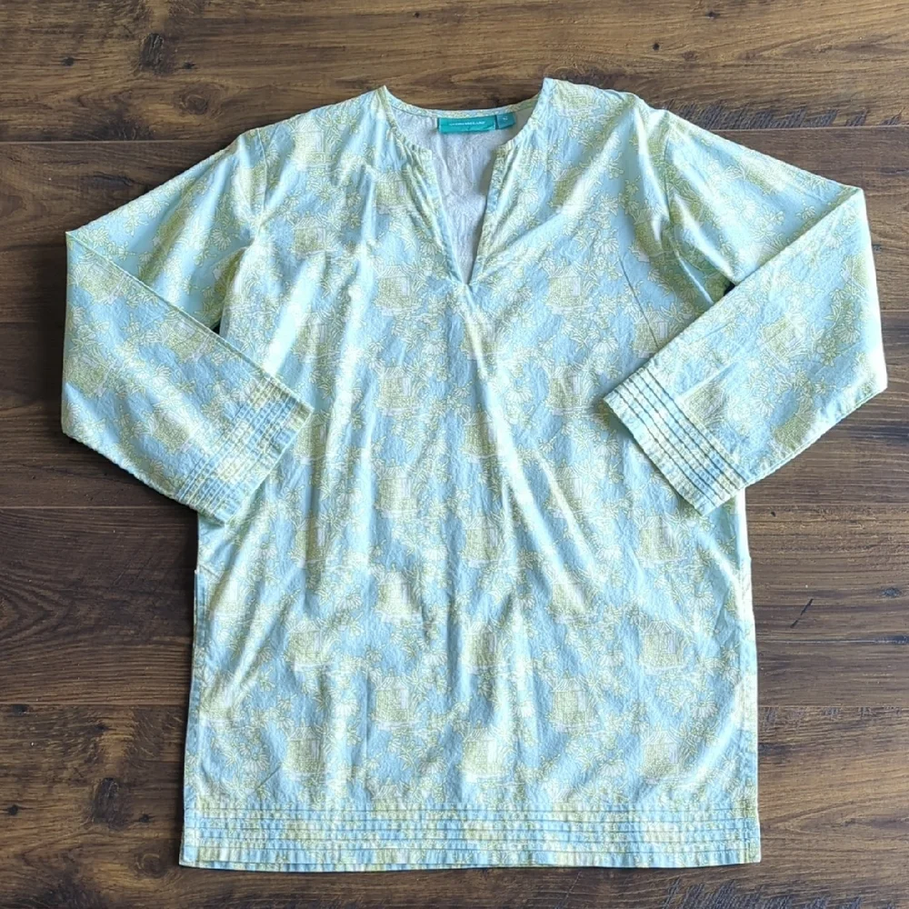 Needham Lane Sydney Cotton Poplin V-neck Tunic - Picture 3 of 17